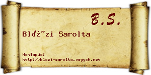 Blázi Sarolta névjegykártya